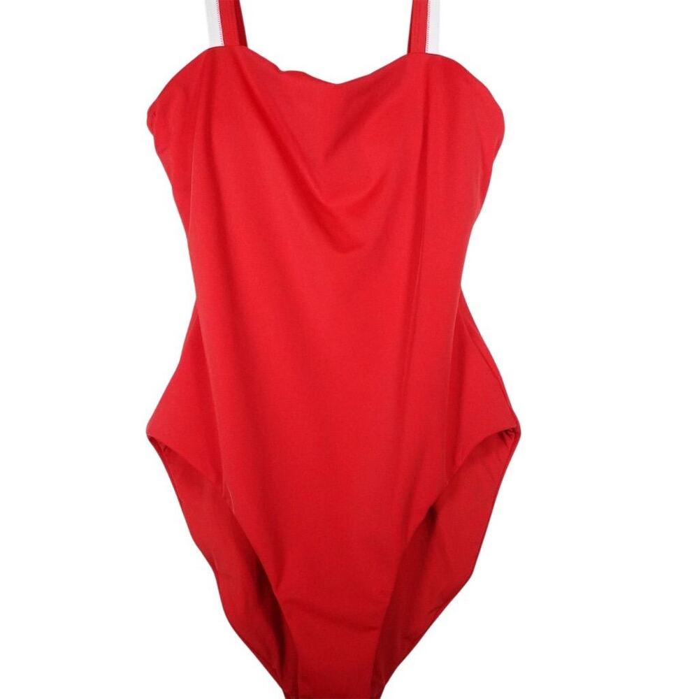 NWOT Sample Andie Swim Rockley One Piece Swimsuit Small Cherry Red White 2597